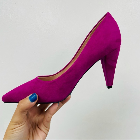 Fuchsia suede pump - Picture 5 of 6
